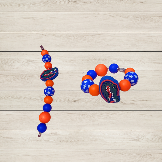 Florida Gator Beaded Cup Charm